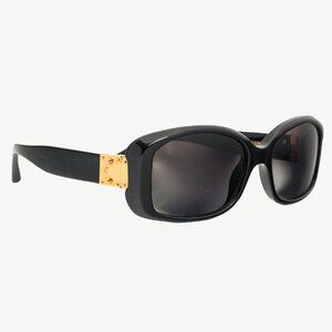 Louis Vuitton Z0005W Black Acetate Gold-Tone-Hinge Rectangular Sunglasses